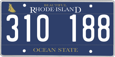 RI license plate 310188