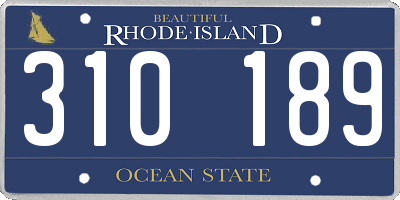 RI license plate 310189