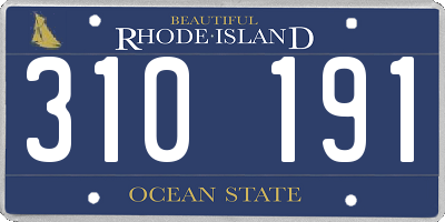 RI license plate 310191