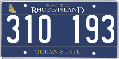 RI license plate 310193