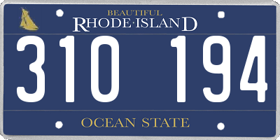 RI license plate 310194