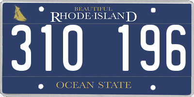 RI license plate 310196
