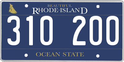 RI license plate 310200