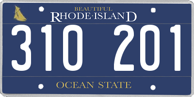 RI license plate 310201