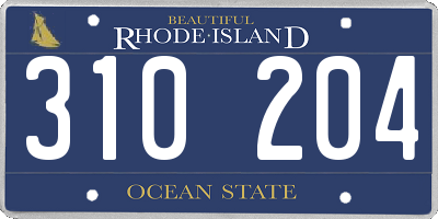 RI license plate 310204