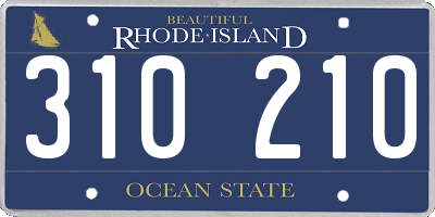 RI license plate 310210