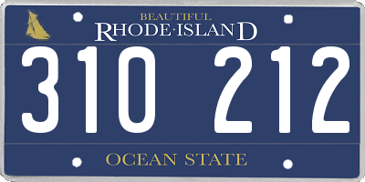 RI license plate 310212