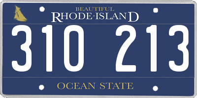 RI license plate 310213