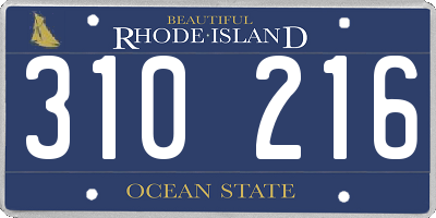 RI license plate 310216