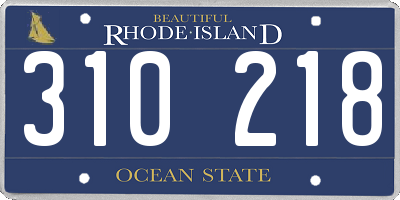 RI license plate 310218
