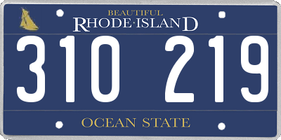 RI license plate 310219