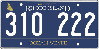 RI license plate 310222