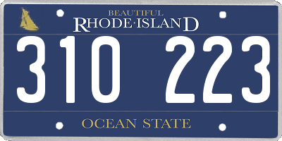 RI license plate 310223