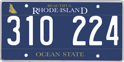 RI license plate 310224
