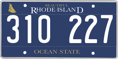 RI license plate 310227