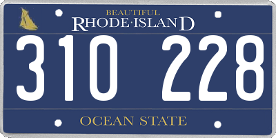 RI license plate 310228