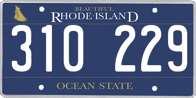 RI license plate 310229