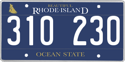 RI license plate 310230