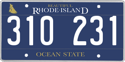 RI license plate 310231