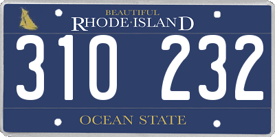 RI license plate 310232