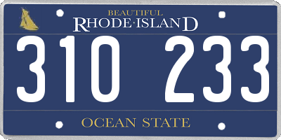 RI license plate 310233