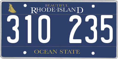 RI license plate 310235
