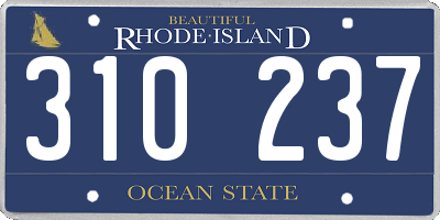 RI license plate 310237