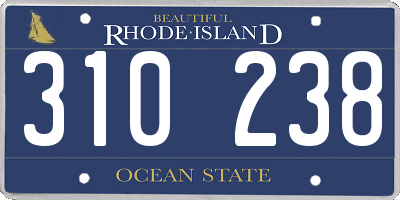 RI license plate 310238