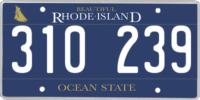 RI license plate 310239