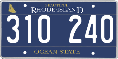 RI license plate 310240