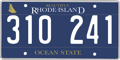 RI license plate 310241