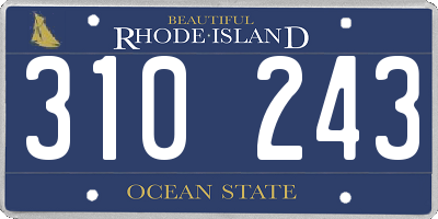 RI license plate 310243