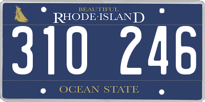 RI license plate 310246