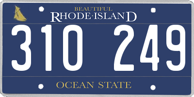 RI license plate 310249
