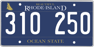 RI license plate 310250