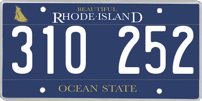 RI license plate 310252