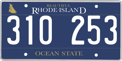 RI license plate 310253
