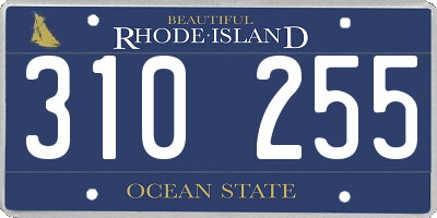 RI license plate 310255