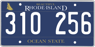RI license plate 310256
