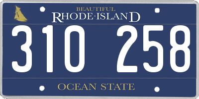 RI license plate 310258
