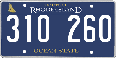RI license plate 310260