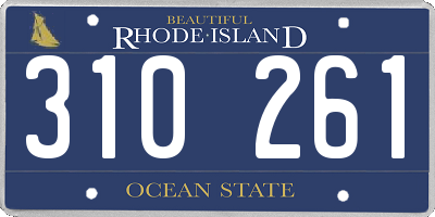 RI license plate 310261