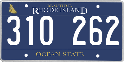 RI license plate 310262