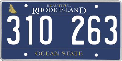 RI license plate 310263