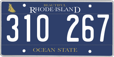 RI license plate 310267