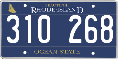RI license plate 310268