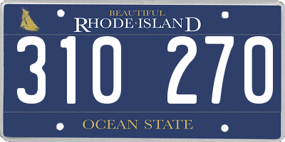 RI license plate 310270