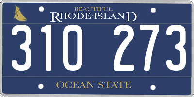RI license plate 310273
