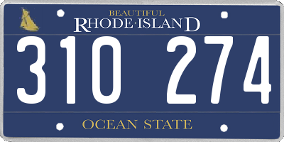 RI license plate 310274