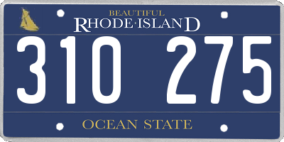 RI license plate 310275